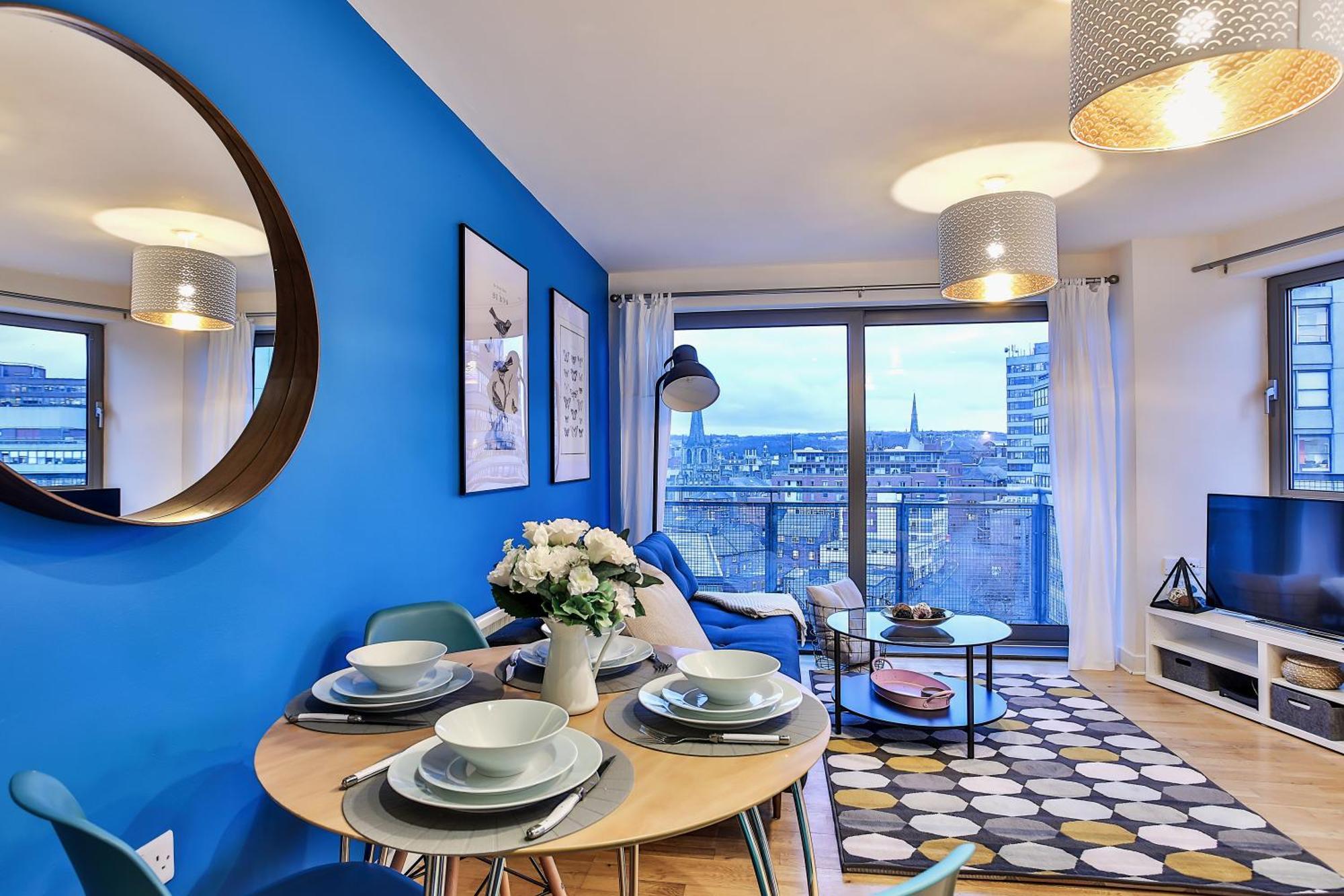 Skyview Apartment By Noknokstay - City Centre With Parking - Group, Family, Business Sheffield Eksteriør billede