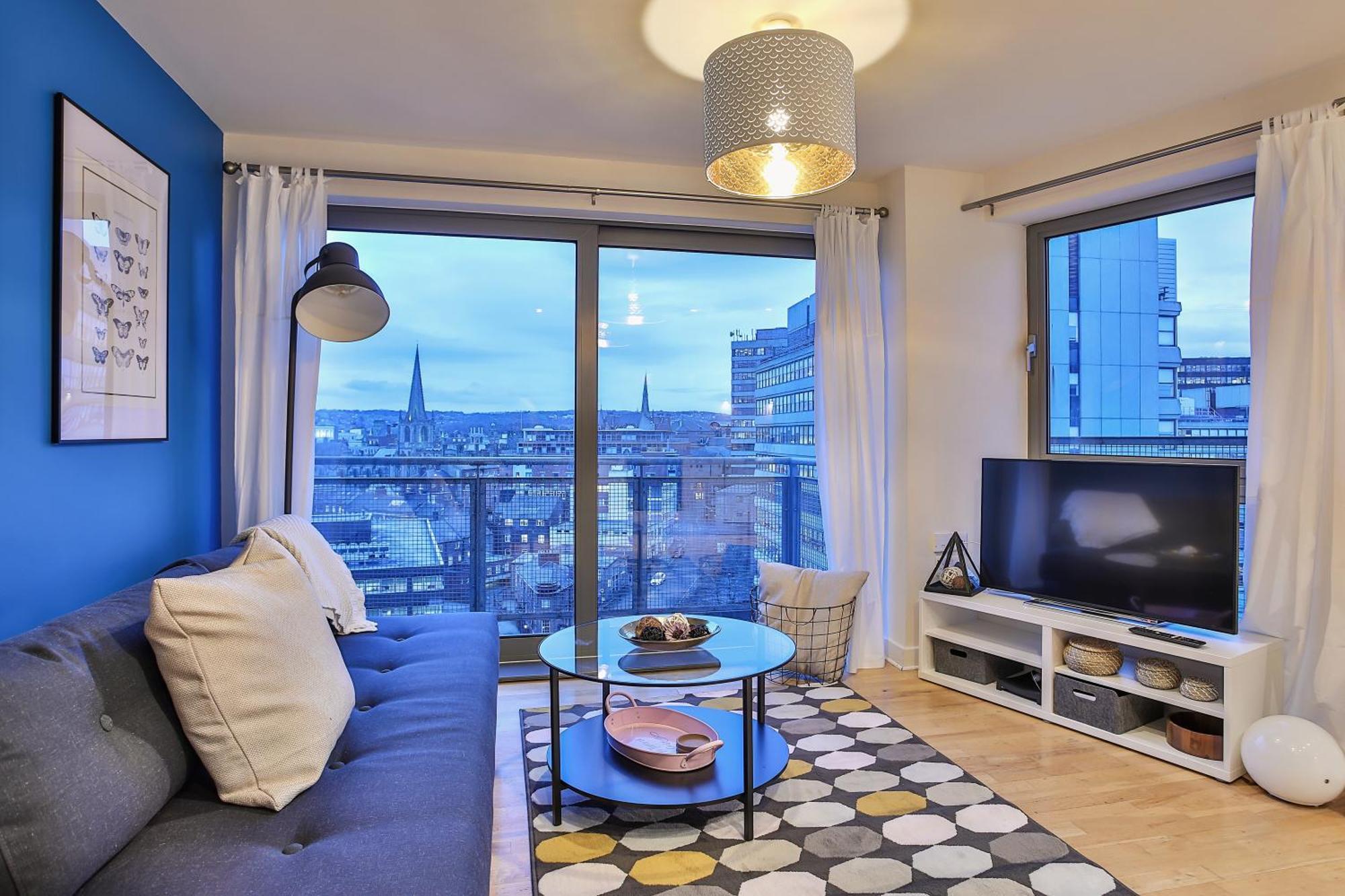 Skyview Apartment By Noknokstay - City Centre With Parking - Group, Family, Business Sheffield Eksteriør billede